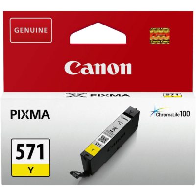 Canon Original CLI-571Y Ink Tank Yellow Single Pack 0388C001
